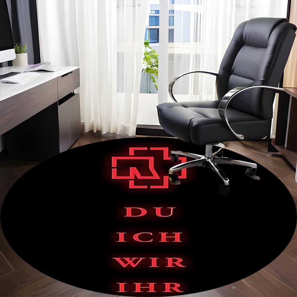 1PC Rammstein Office Round Rug, Non-slip, Soft and Durable Office Rug for Interior Decoration, Perfect for Office, Beautiful Decoration