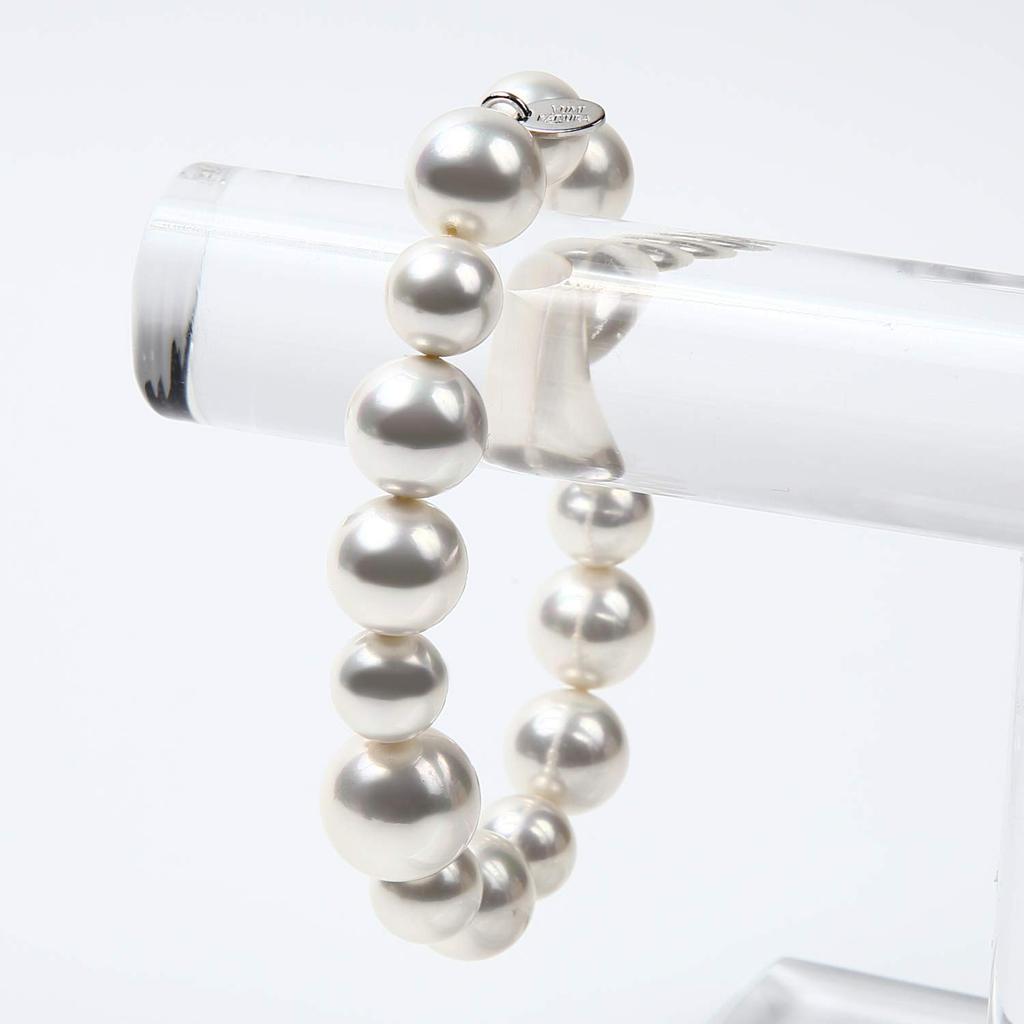 [Produced by Yumi Katsura] Pearl Bracelet, Large Sizes (10mm, 12mm, 14mm), Popular Women's Bracelet, Easy to Put On and Take Off, Suitable for Formal