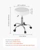 Round Rolling Stool Swivel Work Stool with Wheels Height Adjustable White