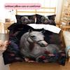 1PC Horse Bedding Quilt Set Quilt Cover Pillowcase Home Decoration Birthday Gift (1 * duvet cover + 2 * pillowcase, without core)