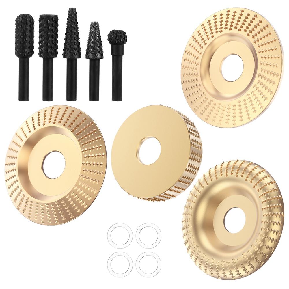 BHBL 13pcs Wood Carving Disc Set Bushing Angle Grinder Wood Grinding Wheel Burr Rasp Polishing Rotary Tool Accessories