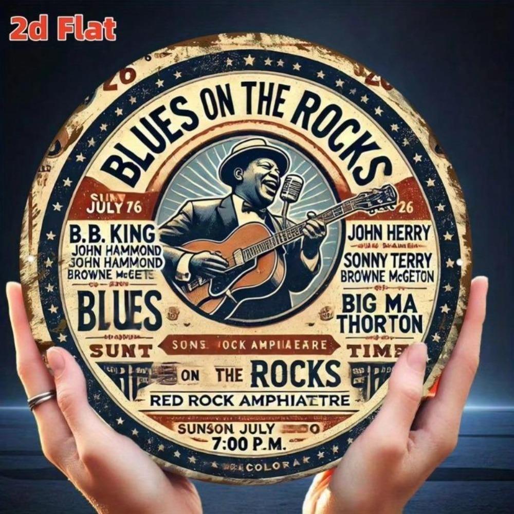Vintage Blues Rock Concert Poster Metal Tin Sign Music Wall Art Decor