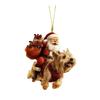 Santa Claus Dog Christmas Ornaments Funny Santa Claus Riding Puppy Ornaments 2D