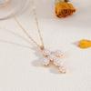 Vintage cross necklace European and American French baroque pearl pendant niche high-end collarbone chain