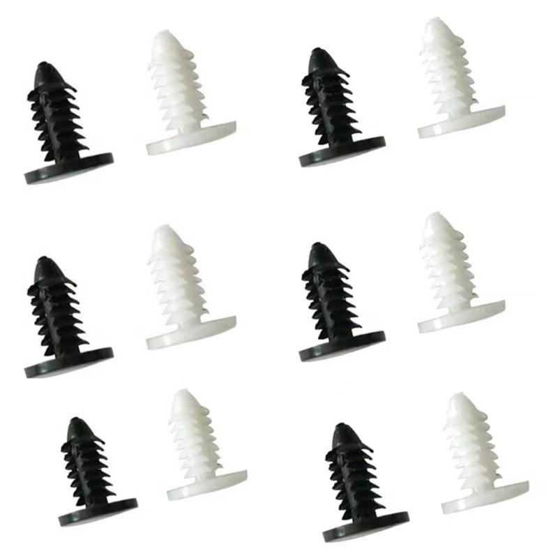 100 Pcs Black White Push Pins Plastic Hole Hood Pressure Pins for Car Roof