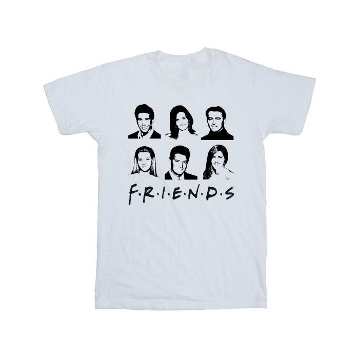 Friends Girls Faces Cotton Logo T-Shirt