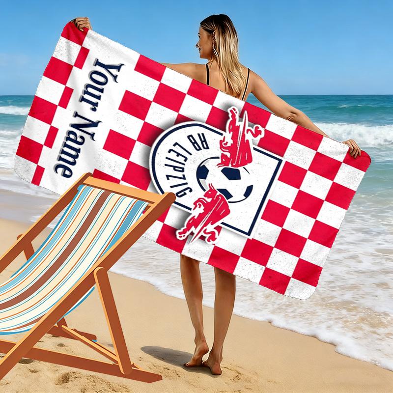 Name Custom RB Leipzig Print Beach Towel, Large Soft Quick Dry Towel for Beach Camping Swimming