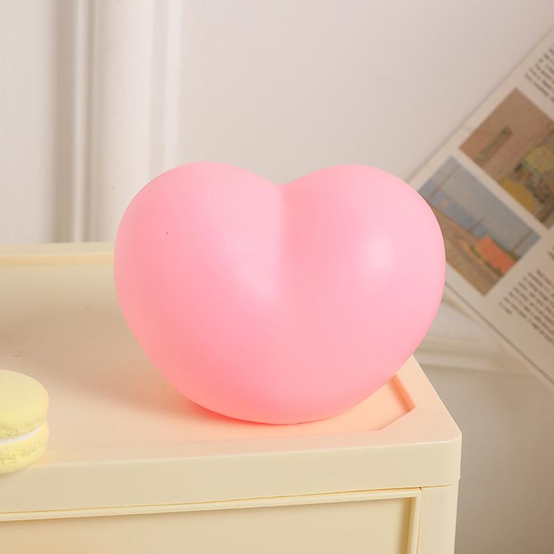 1 stk Søt Hjerte Nattlys Vinyl LED Sovelampe Nattbordslampe Touch Barnerom Nattlys For Barnerom Gratulerer med dagen Gave