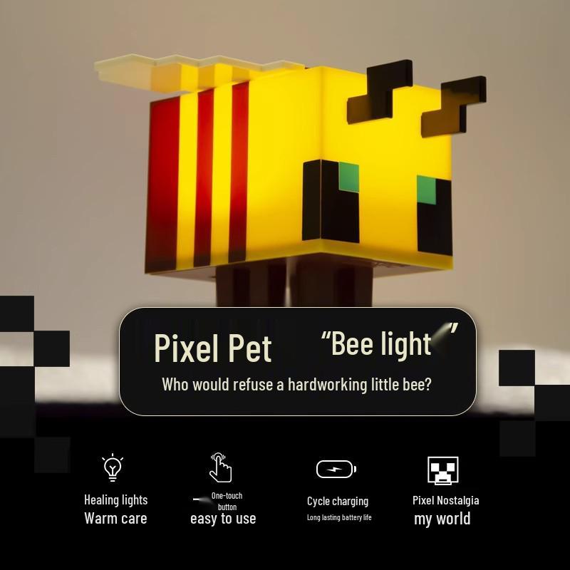 Minecraft Bee Pixel Light - Night Light Gift Toy