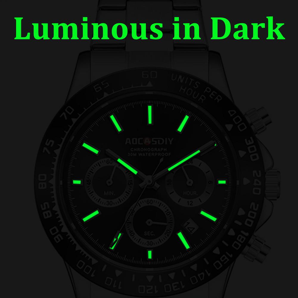 Quarzuhr für Herren Business Gold Schwarz Edelstahl Mode Klassisch Luxus Multifunktional Analog Armbanduhren Reloj Hombre