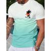 Hawaiian Style Men's Casual T-shirt Everyday Street Fashion Short Sleeve Summer Men's Crew Neck Top 3D Palm Tree Print Men's Tee