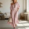2026 In-Stock Women's Spring Elegant Striped Off-Shoulder Dress In Blue, Red, Green, Black, Pink
