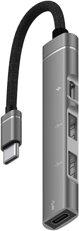 

BOEN USB C Адаптер 4 в 1 USB Type C с двумя USB Компактный и 15 Вт Выход Передача данных Совместим с iPad и Серый Хаб, Порты, Легкий, (Нет зарядки), серый
