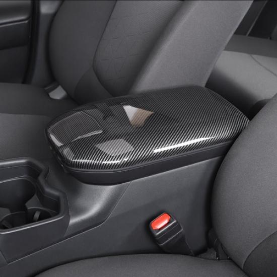 Carbon Fiber Central Armrest Storage Box Cover For Toyota RAV4 -