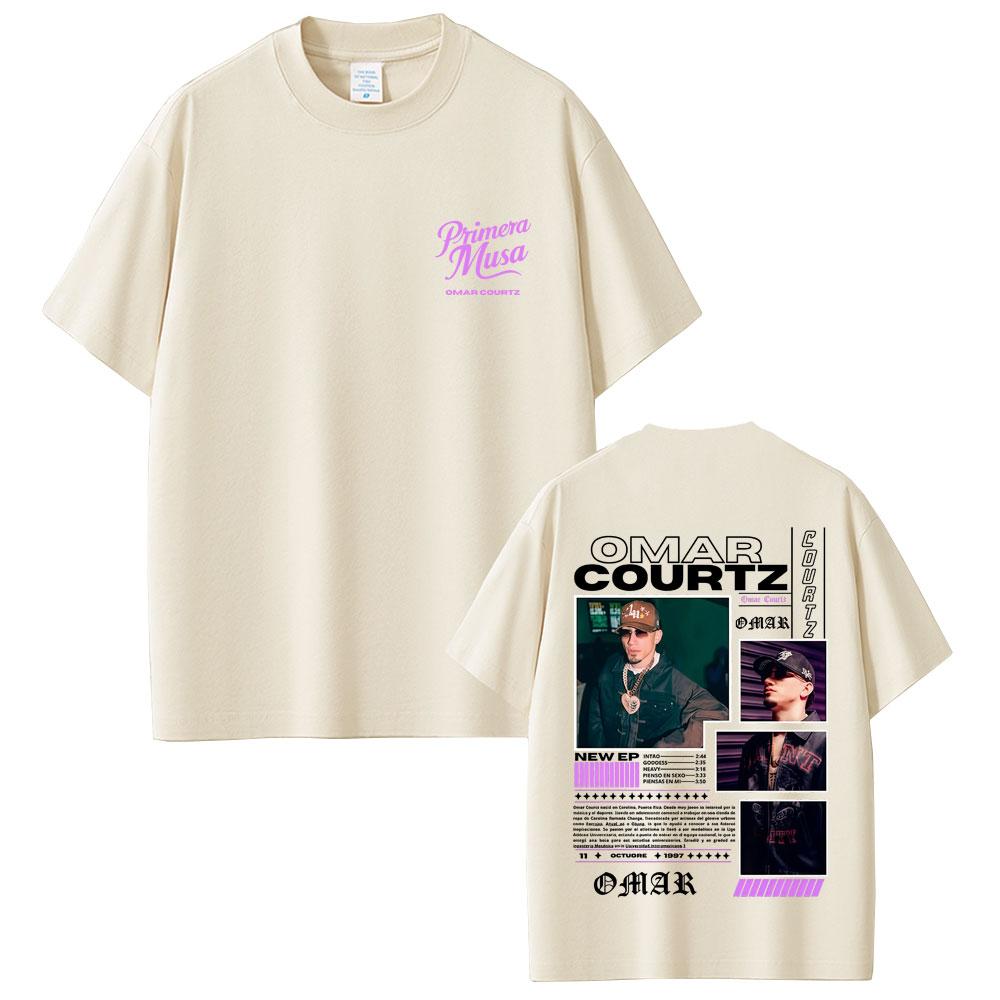 Rapper Omar Courtz Primera Musa Tour 2025 Tshirts Men Women Fashion Hip Hop Oversized T Shirts Mens Casual Cotton Tee Shirt