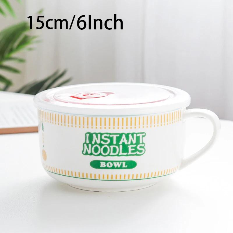 Miska rychlého občerstvení Ramen Keramika Korejská mísa na instantní nudle s víkem Ovocný salát Miska na rýžovou polévku Domácí nádobí Kuchyňské doplňky