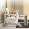 Sink Stainless Steel Shelf Desktop Cleaning Tool Storage Rack Sponge Dish Soap Draining Rack With Towel Bar Kitchen Organizer