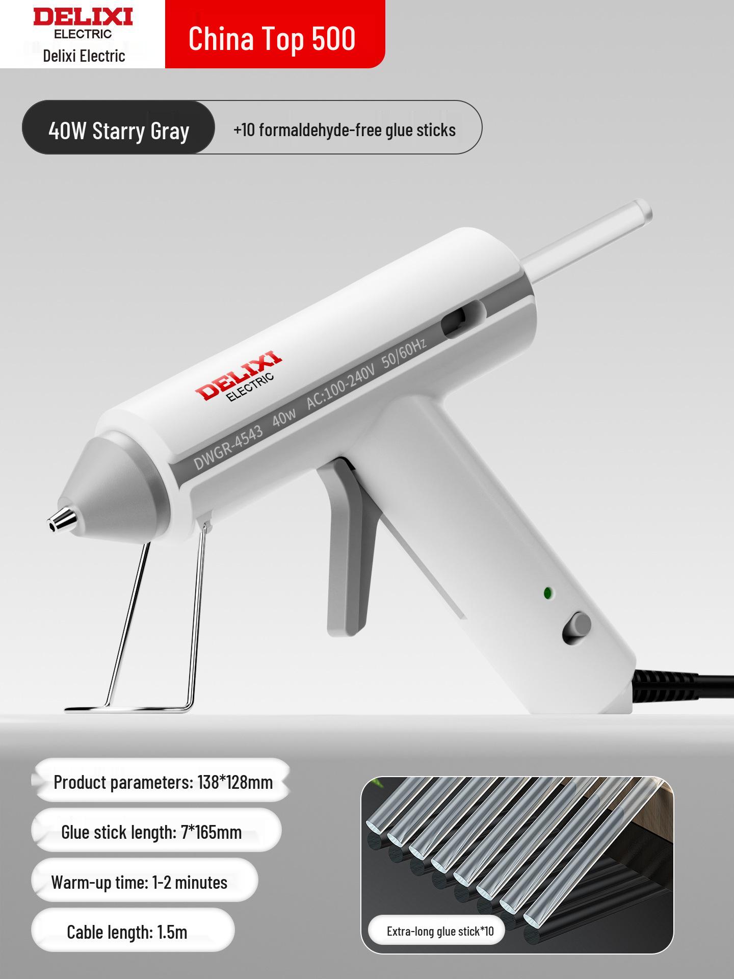 

Delixi Compact Hot Melt Glue Gun & High Viscosity 7mm Sticks for Crafts and DIY