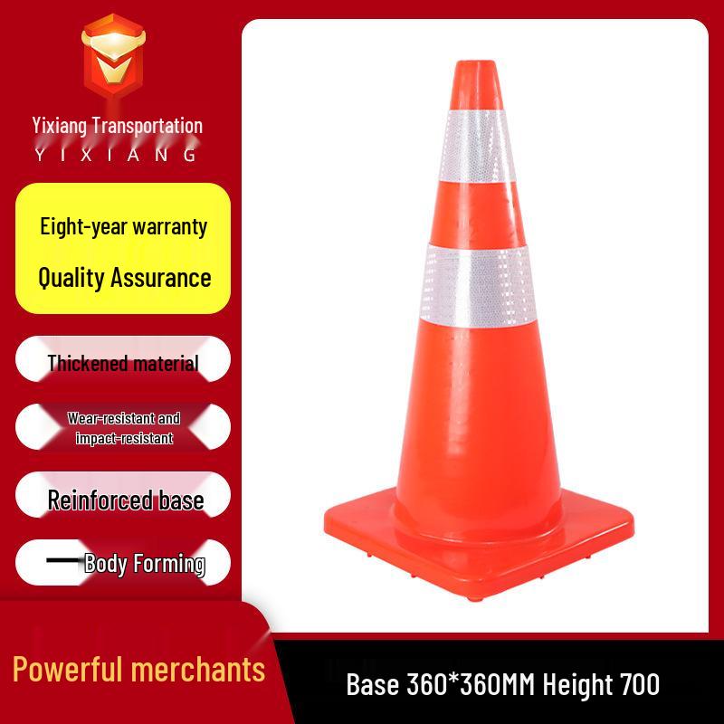 Reflective PVC Traffic Safety Cone - Portable Cone-Shaped Barrier for Road Construction and Anti-collision