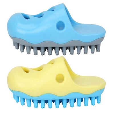 Spazzola da Bagno per Cani Spazzola da Bagno in Gomma per Cani Unica a Forma di Pantofola Spazzola Massaggiante per il Bagno degli Animali Domestici Setole Morbide Forniture per il Bagno dei Cani
