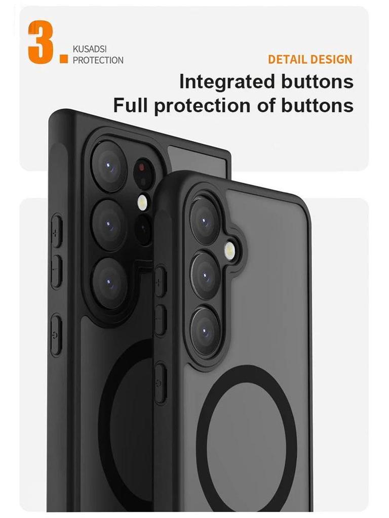 Magnetic Frosted Oil-Feel Phone Case for Samsung Galaxy S25/S24 Ultra/S22 Plus