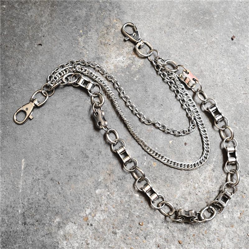 Unisex Spliced Metal Chain Pants Waist Accessory