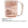 Mouthwash Cup Non-Slip Handle Smooth Round Mouth Transparent Body Rabbit Bear Design Bathroom Cup with Toothbrush Slot