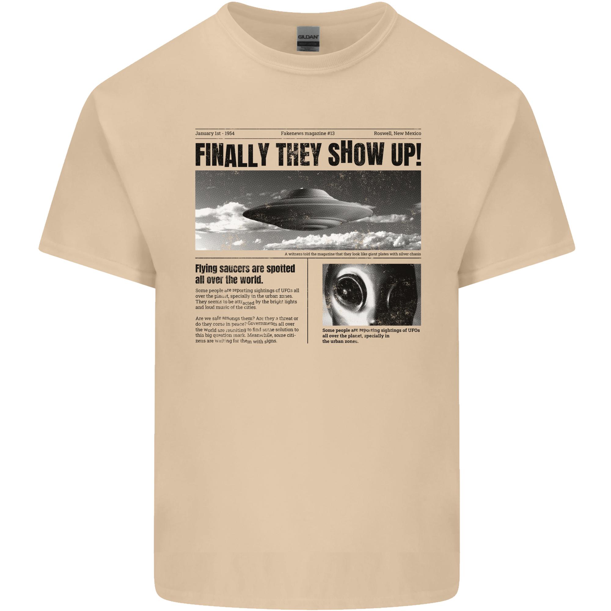 Alien News Article UFO Unisexs Light Cotton TShirt S