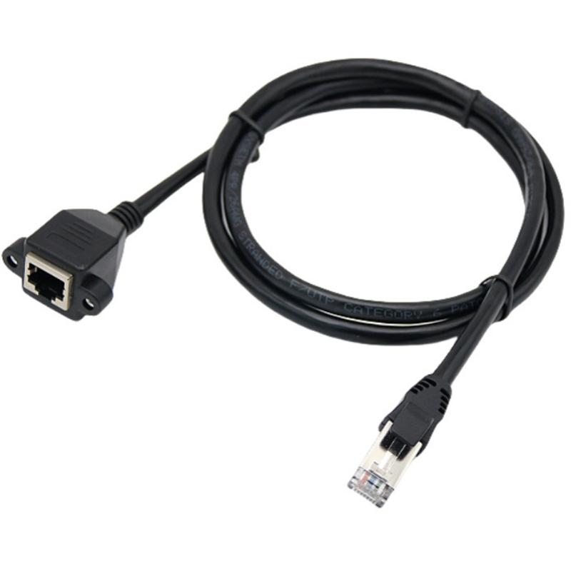 RJ45 Ethernet Extension Cable Cat6 Male to Female Shielded Screw Panel Mount Gigabit Internet LAN Networking Cable