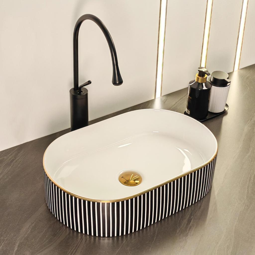 Łazienkowy blat Ceramiczna umywalka Prostokątna umywalka Porcelanowa owalna umywalka