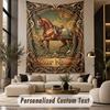 Horse (5) Theme Custom Tapestry Personalized Custom Name Text Wall Hanging Tapestry Home Decor Background Cloth