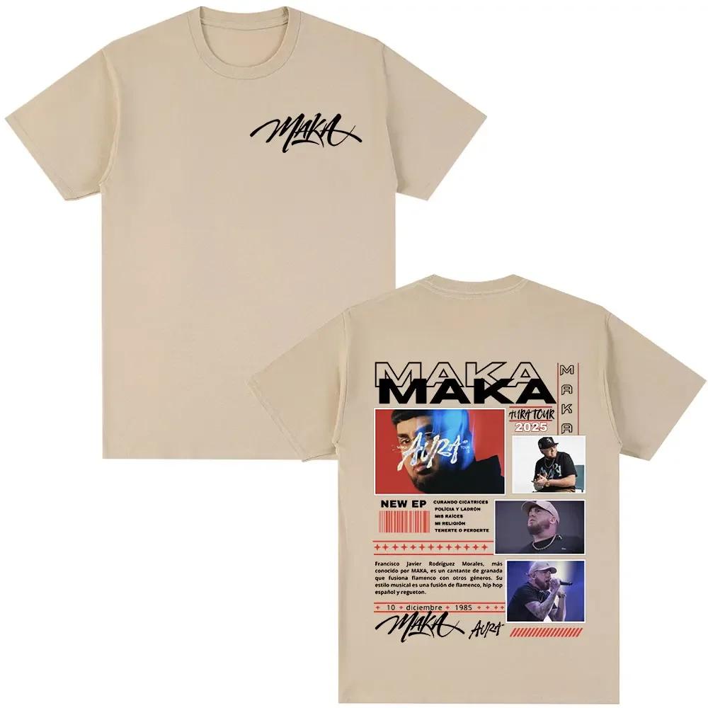 

Rap singer Maka Aura 2026 Tour Merch Mens and Womens Fashion Retro Street Tshirt Casual Short Sleeve Tshirt Street Cool S