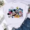 Miniso Disney Family Vacation T Shirt Kawaii Mickey Minnie Donald Duck Print Fashion Clothes Casual Women T-shirt Camiseta Mujer
