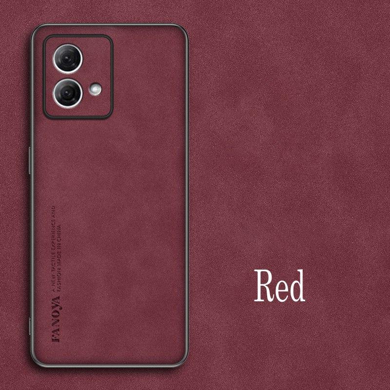 

Luxury Sheepskin Leather Shockproof Silicone Case For Motorola Moto G04 G14 G24 G34 G84 G54 G04S G64 G64Y Power Phone Case Cover For Moto G84 красный