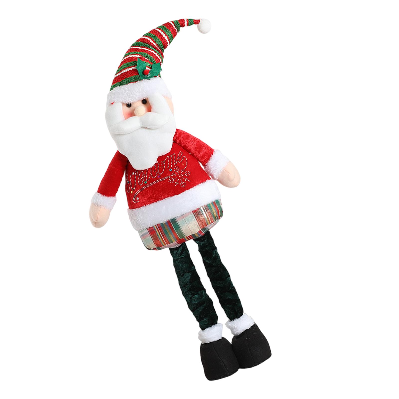 

Adjustable Leg Christmas Characters Stylish Plush Decoration Home Accessory Portable for Holiday Ornament Display A