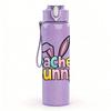1PC Teacher Bunny Letter Art 750ml Color Plastic Sports Water Bottle Leakproof Flip Straw Lid Suitable for Sports Office Home Use