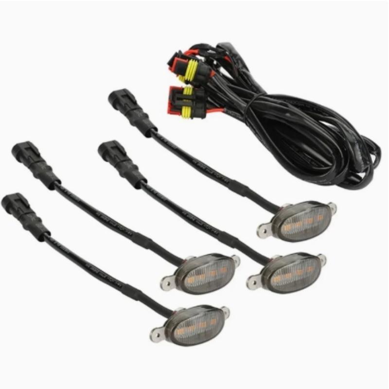 4Pcs Universal Car Front Led Grille Light Smoked Amber White 12Led Grill Light Eagle Eye Lamp For Off Road Trunk Suv 12V