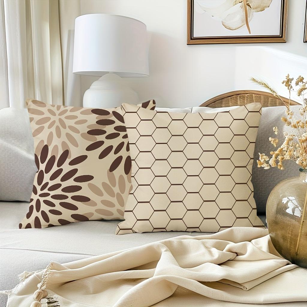 Fashionable and simple geometric pattern printing pillowcase living room sofa cushion cover bedroom room home decoration