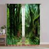 2PCS Light Filtering Forest Print Curtains Rod Pocket Top for Kitchen Living Room Office Bedroom Home Decor