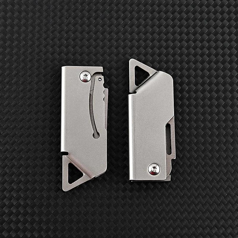 Kitchen Paring Knife Mini Portable Fruit Knife Stainless Steel Folding Sharp Pocket Knives with Key Chain Non-slip Handle