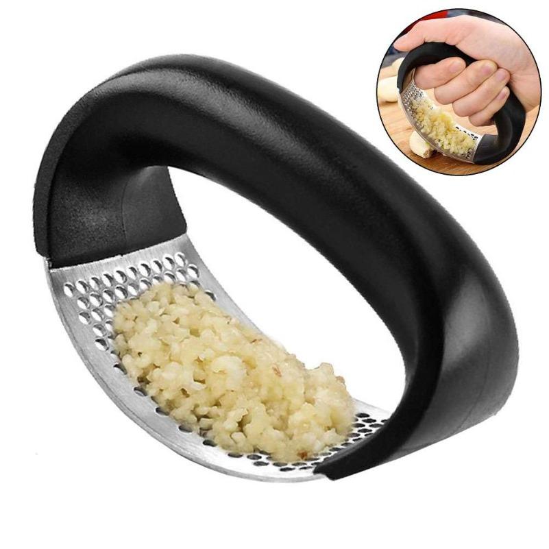 

Высокоэффективный пресс для чеснока из нержавеющей стали – ручная мясорубка для легкого измельчения чеснока и овощей чёрный