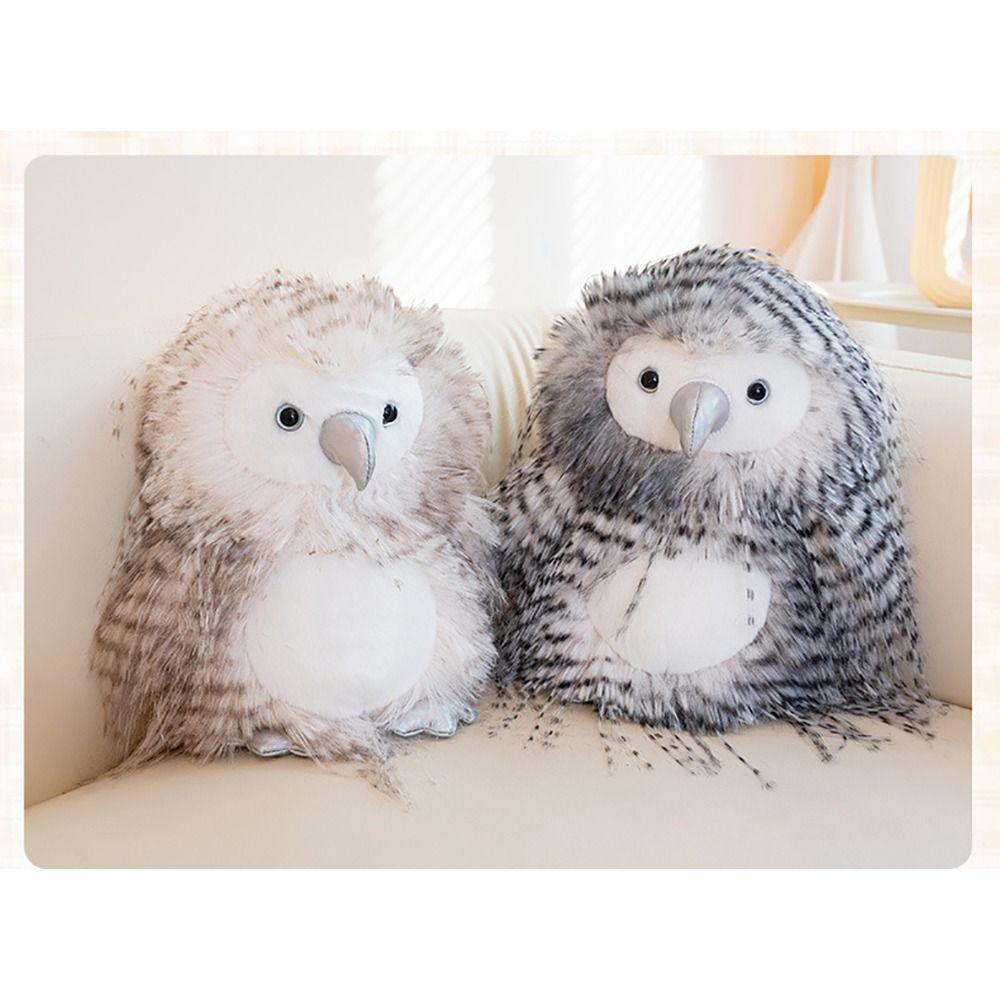 Hairy Simulated Owl Plush Toy Soft Plush Soft Owl Toy Cute Owl Stuffed Doll Home Decoration