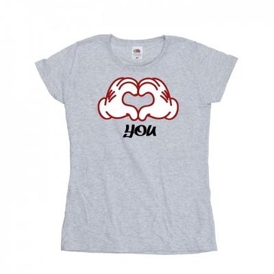 Womens/Ladies Mickey Mouse Love You Hands Cotton T-Shirt