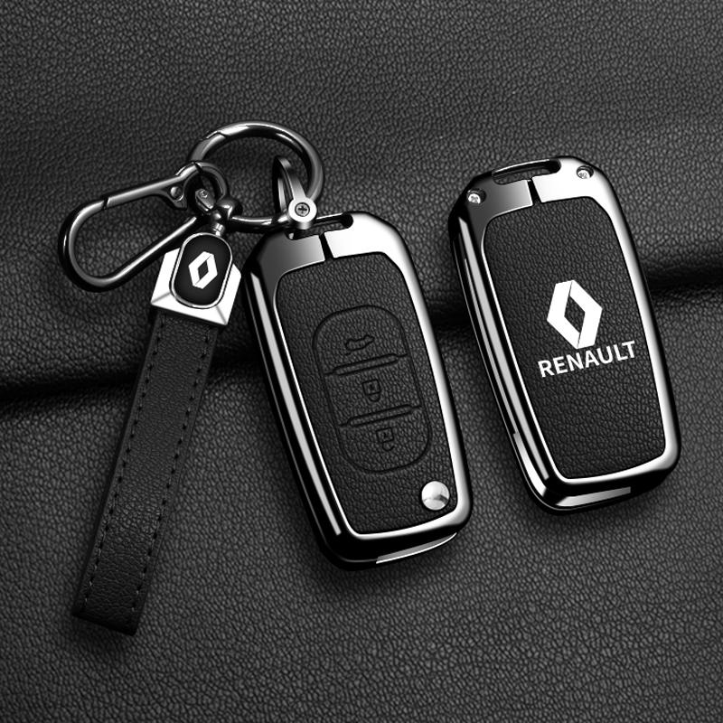 Interior Stickers Zinc Alloy Car Key Case Bag Metal Key Shell For Renault Sandero Duster Clio 5 Captur Austral Kadjar Megane Lo