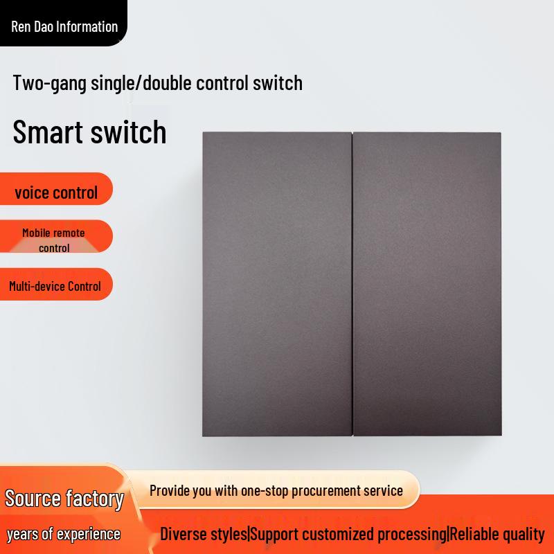 Smart Switch Panel: Compatible with Mijia App, Supports Xiao Ai and Tmall Genie Voice Control Mijia 86*86*35MM