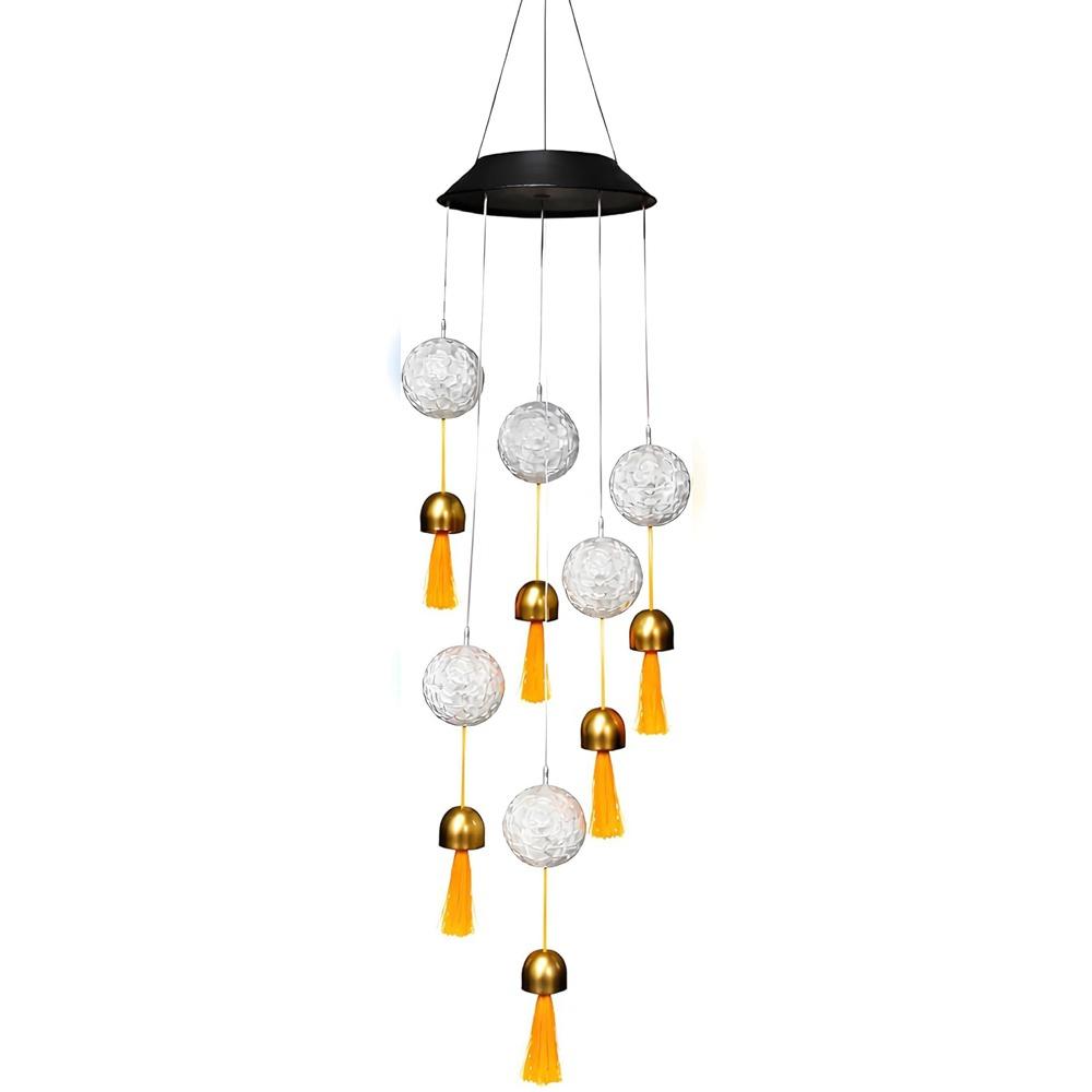 

Subtle Tone Ball Bell Solar Light LED Wind Chime Windproof Waterproof Solar Wind Chimes Multicolor 38inch Decorative Lights ярко-розовый