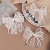 1 Pair Handmade Shoes Clip Decoration Pearl Lace Bead Chiffon Charm Bowknot Shoe Buckle Bag Pendant Shoe Accessories