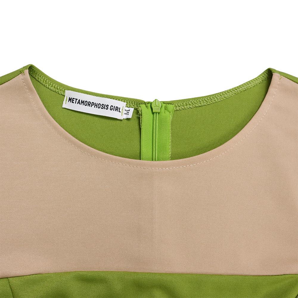 Large Size Women Spring Autumn Fashion Patchwork Dress Ladies One Piece Medium Sleeves Slit Sheath Dress