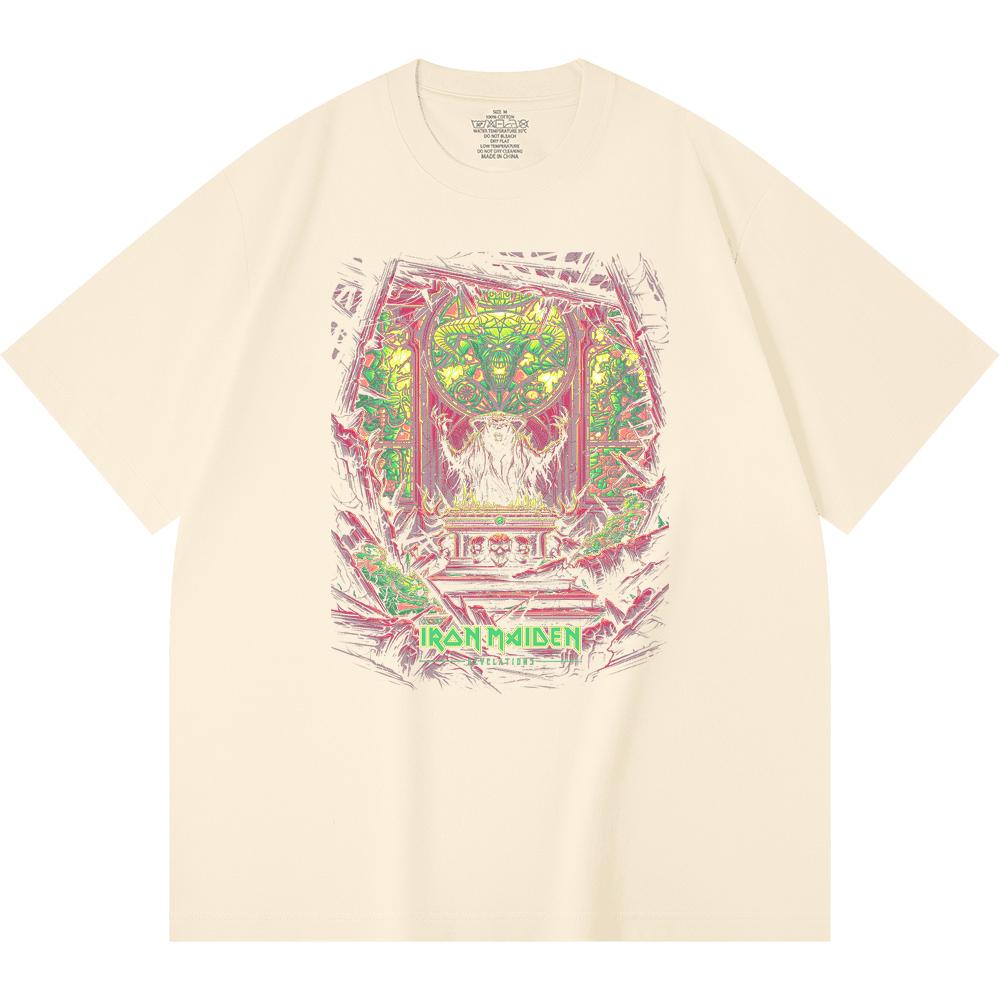 T-shirt Heavy Metal 100% Cotone 230 Gsm Stampa Band Rock Musica Popolare Unisex T-shirt Pesante in Cotone