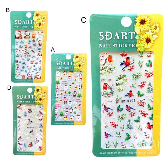 1 Sheet Snowflakes Pattern Nail Sticker Embossed Paper Smooth Surface Nail Polish Stickers